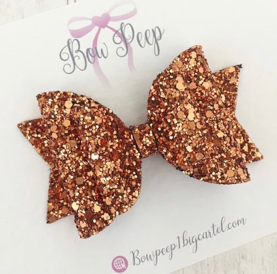 Autumn bows, autumnal bows, autumn hair bows, copper bow, bronze bow, glitter bow, mini hair bow, unique bows, hair clips, baby bows, bows