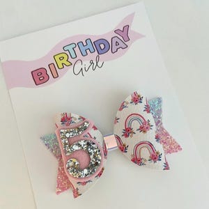 Birthday bow, birthday, bow, bows, glitter bow, velvet bow, other colours available