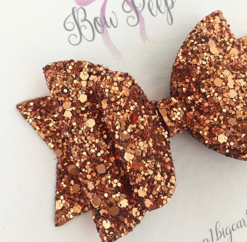 autumn hair bow girls hair bow hair bows Bronze glitter hair bow glitter hair bows copper glitter hair bow glitter bow bows for fall
