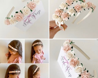 Flower girl headband, flower girl hair accessories, bridesmaid hair piece, flowergirl gift, wedding hair accessories, small flower headband