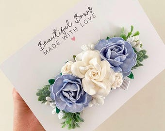 Haarstuk bloemenmeisje, haarclip bloemen, ivoren haarclip bloemen, haarclip witte bloem, haarclip bruidsmeisje, haarclip bloemen, bruidsmeisje