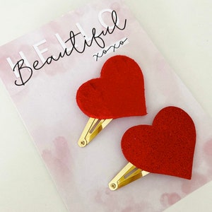Noeud à cheveux pour la Saint-Valentin, barrette à cheveux pour la Saint-Valentin, noeud à cheveux rouge, barrette à cheveux rouge, barrette coeur d&#39;amour, barrette à cheveux coeur, barrette à franges, mini noeuds