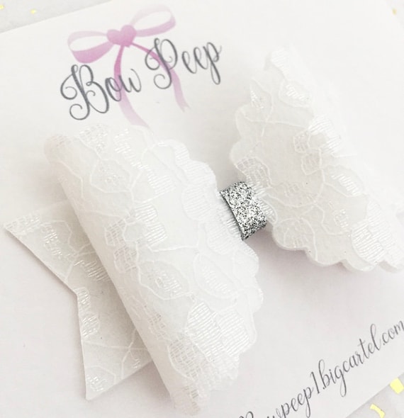 Weiße Spitzen-Haarspange Mit Schleife – Große Haarschleife Für Frauen, 24x38 Cm, Für Hochzeit & Alltag
