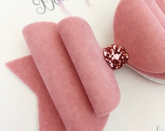 Lazo para el cabello rosa, lazo para el cabello de terciopelo, lazo para el cabello de niña, lazo para el cabello con brillantina, accesorios para el cabello, lazo para el cabello de niña pequeña, pinza para el cabello, lazos para el cabello rosa