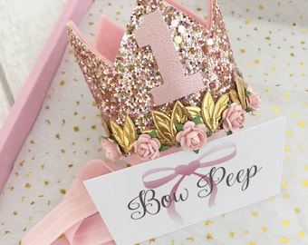 Birthday crown, party crown, 1st birthday crown, party hat, princess crown, cakesmash photo prop, rose gold crown, crown for 1st birthday