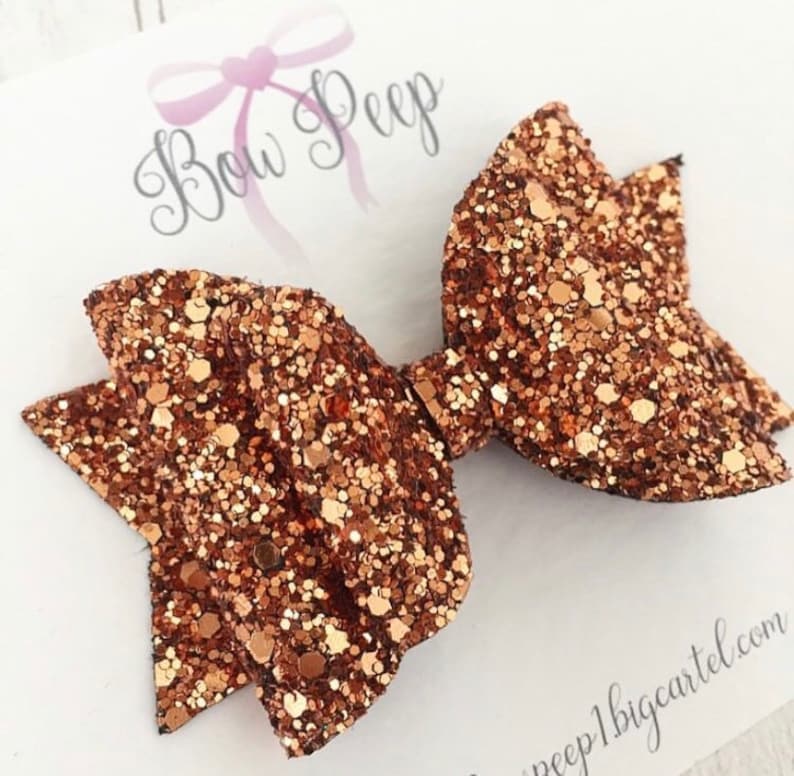 autumn hair bow girls hair bow hair bows Bronze glitter hair bow glitter hair bows copper glitter hair bow glitter bow bows for fall