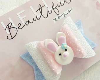 Easter bunny bow, easter hair bows, easter rabbit hair bow, easter accessories, easter hair bow, bunny hair bow, bunny ears