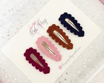 Set of snap clips, snapclips, snapclip set, hair clips, hair clips for girls, fringe clips, baby clips, set of bows, hair clips for autumn,
