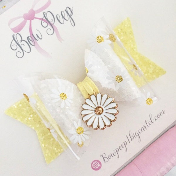Daisy Hair Bow Etsy