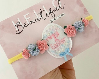 Mein 1.Ostern, Baby Stirnband, Oster Stirnband, Blumen Stirnband, Oster Haarschmuck, Ostergeschenk, Haarschleifen Oster Haarschleife