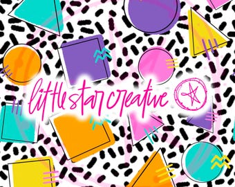 90s Retro Pattern Set: Seamless Digital Paper (PNG, 600dpi)