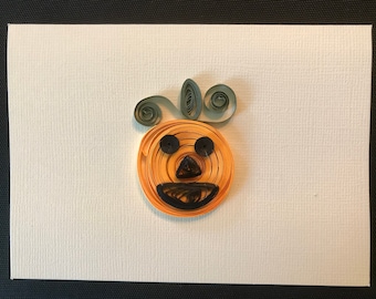 Quilled Jack-o-lantern Halloween card