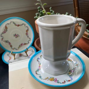 Set von 4 Englischen Untertassen