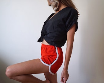 NOS 70s Red Mini Shorts vintage Short de course