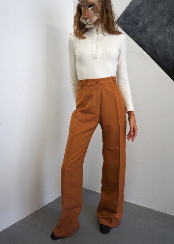 70s Terracotta Bell Bottoms / Vintage High Waist I