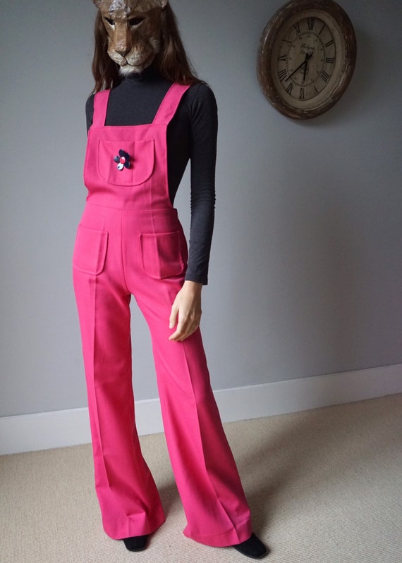 Candy Pink 70s Bell Bottoms Jumpsuit