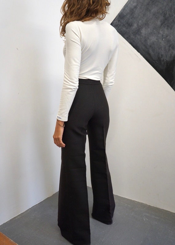 70s Dark Brown Bell Bottoms / Vintage High Waist I