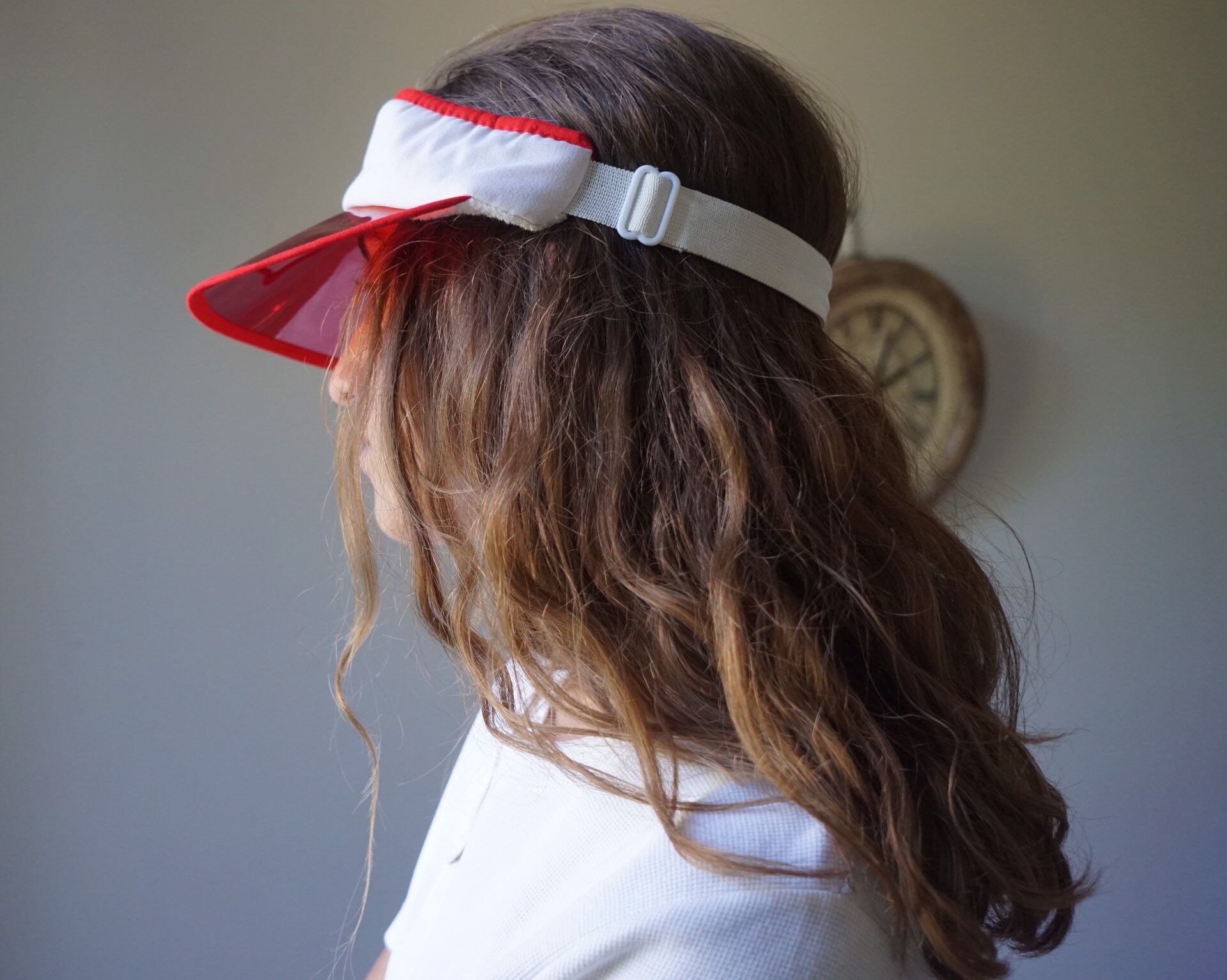 NOS Vintage Bright Red Clear Plastic 