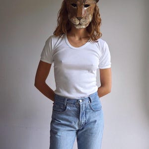 80er Jahre französisches Basic Cotton Tee / Vintage Deadstock Militär Unterhemd