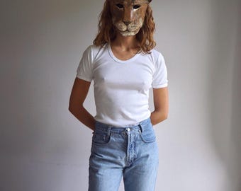 80s French Basic Cotton Tee / Vintage Deadstock Military Undershirt