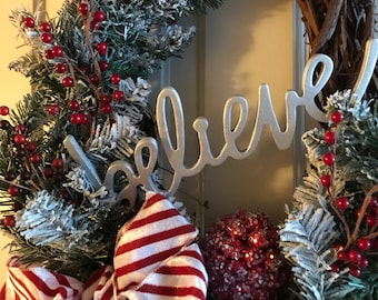 believe holiday grapevine oval wreath winter red white candy cane ribbon wonderland snow tipped pinery pine christmas door hanging decor - Pinery Christmas Trees believe holiday grapevine oval wreath winter red white candy cane ribbon wonderland snow tipped pinery pine christmas door hanging decor - Pinery Christmas Trees