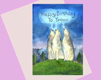 Happy Birthday Wolf Etsy
