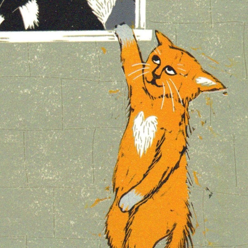 my tribute to Banksy and a purrfect gift for all cat lovers Cat Lovers Bristol Art or Valentine/'s gift a quality signed A5 giclee print