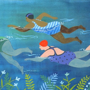 NEW TO SHOP: Wild Swimmin Wimmin, a beautiful A6 greetings card, for wild swimmers and for lovers of the great outdoors, Wild Mother's Day image 2