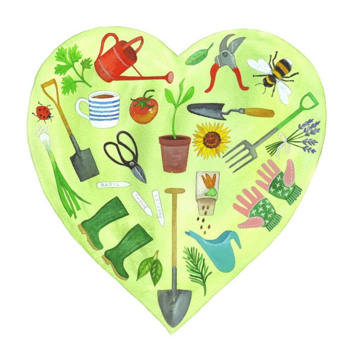 A6 greetings card Allotment Love/ Love your garden Etsy