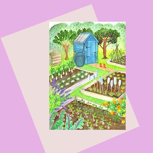 NOUVEAUTÉ DANS LA BOUTIQUE - carte de voeux A6 pour jardin familial, la carte parfaite pour tout jardinier passionné, propriétaire de jardin familial ou amoureux du potager !