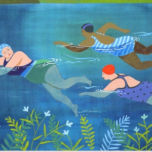 NEW TO SHOP: Wild Swimmin Wimmin, a beautiful A6 greetings card, for wild swimmers and for lovers of the great outdoors, Wild Mother's Day image 4