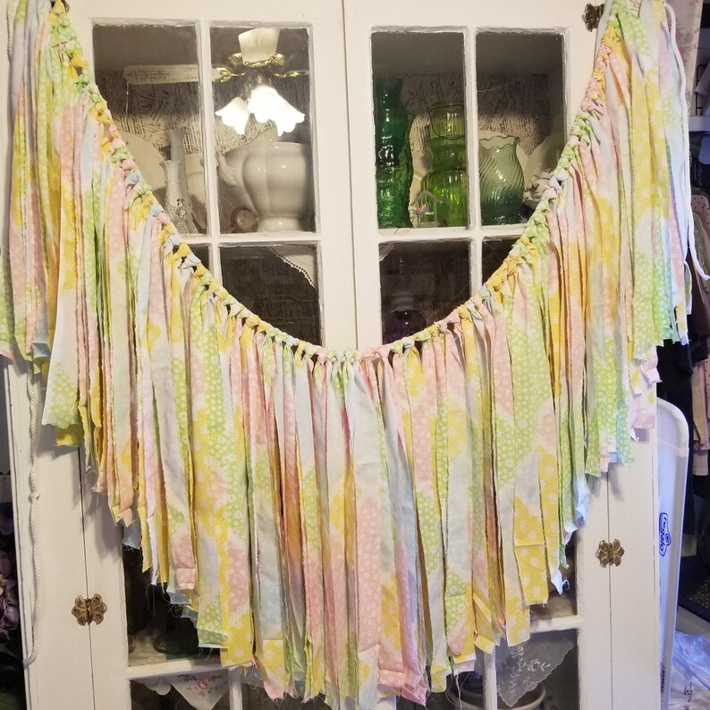 Fabric Rag Garland Banner spring Paradise Etsy