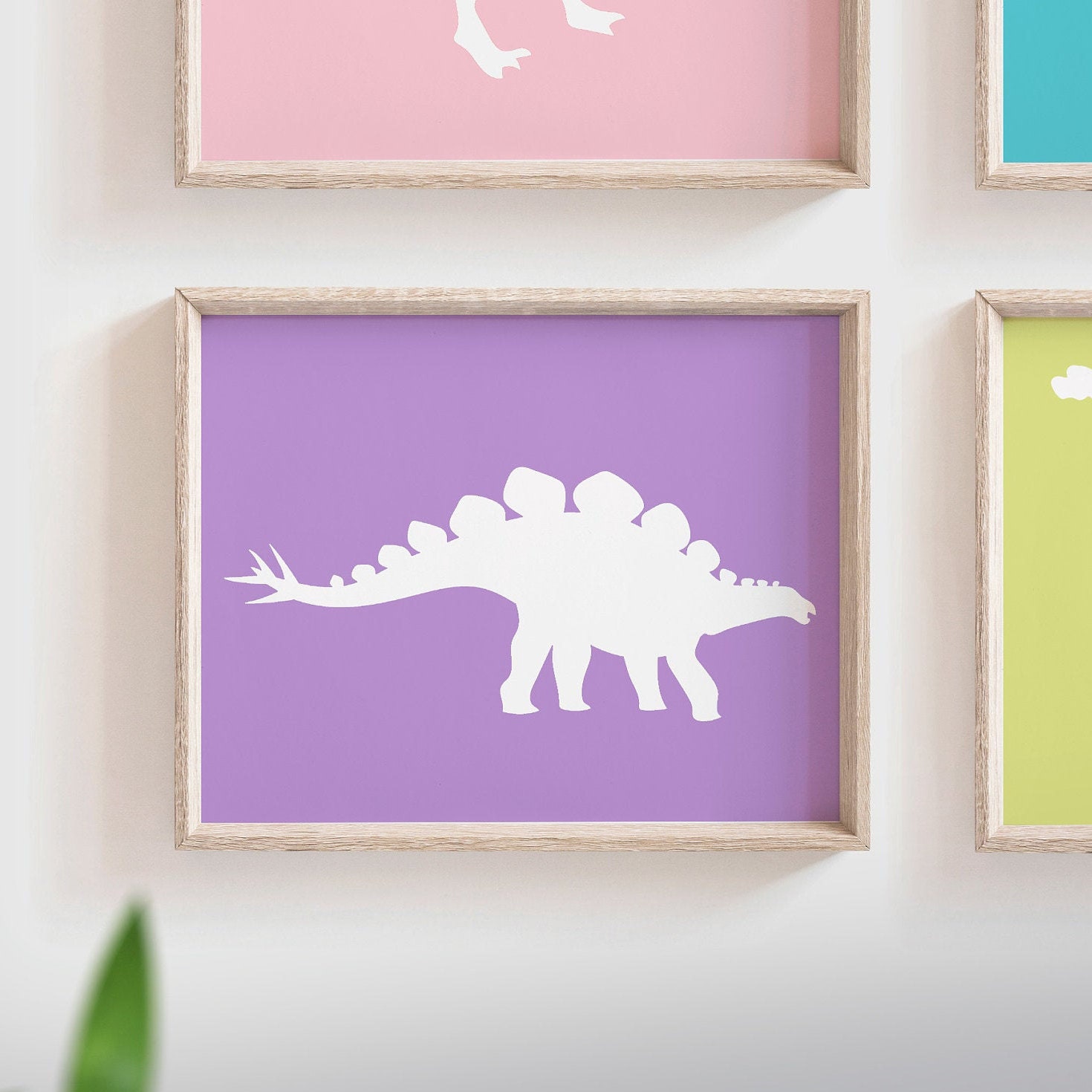 Baby girl dinosaur wall art, girls dinosaur nursery, wall