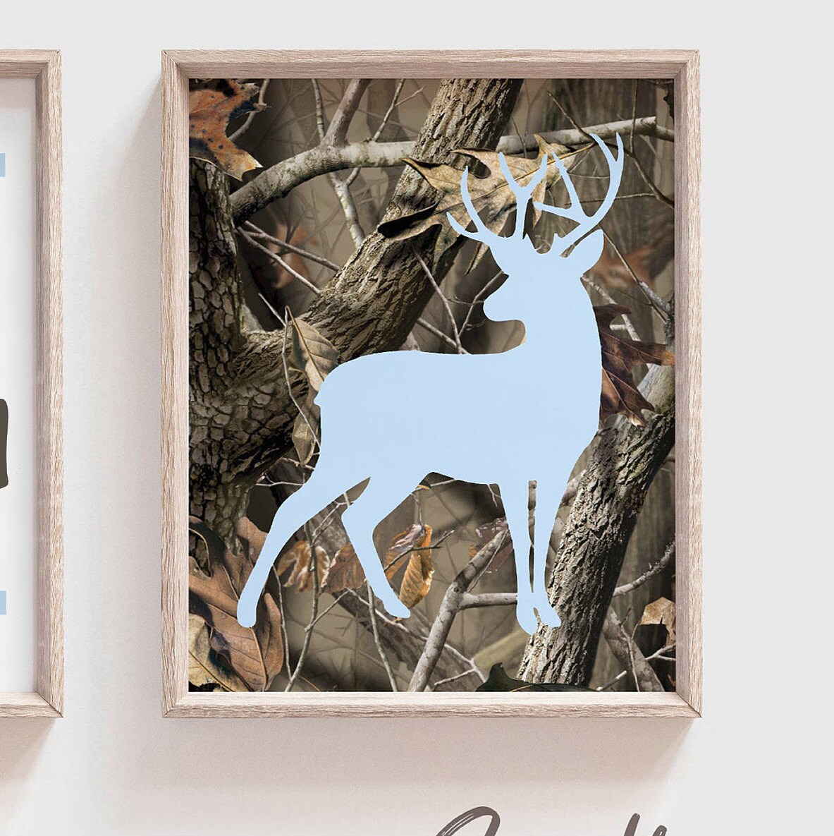Baby boy nursery decor deer antler, baby blue deer nursery