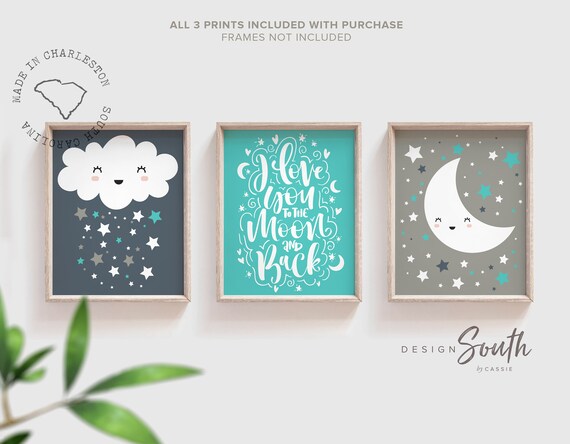 cloud moon and stars nursery