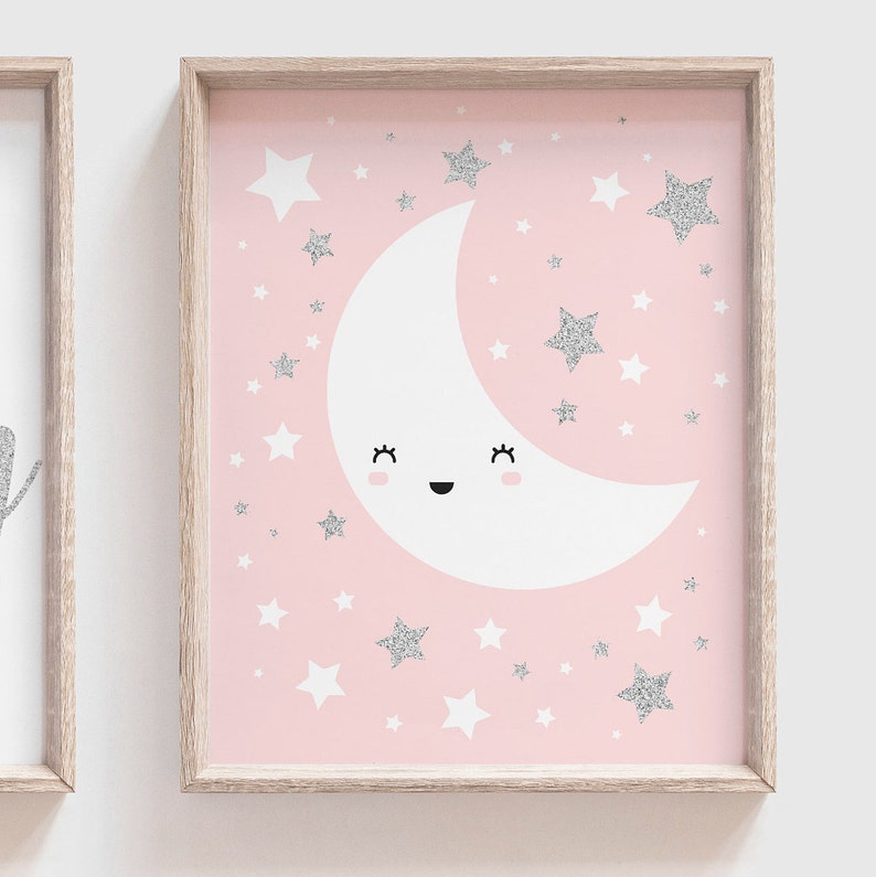 Pink and silver girls nursery decor nursery pink silver Etsy