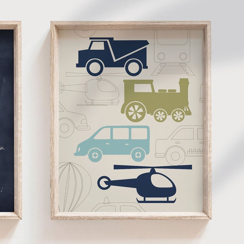 Car Prints for Boys Bedroom Nursery or Playroom Personalized Etsy