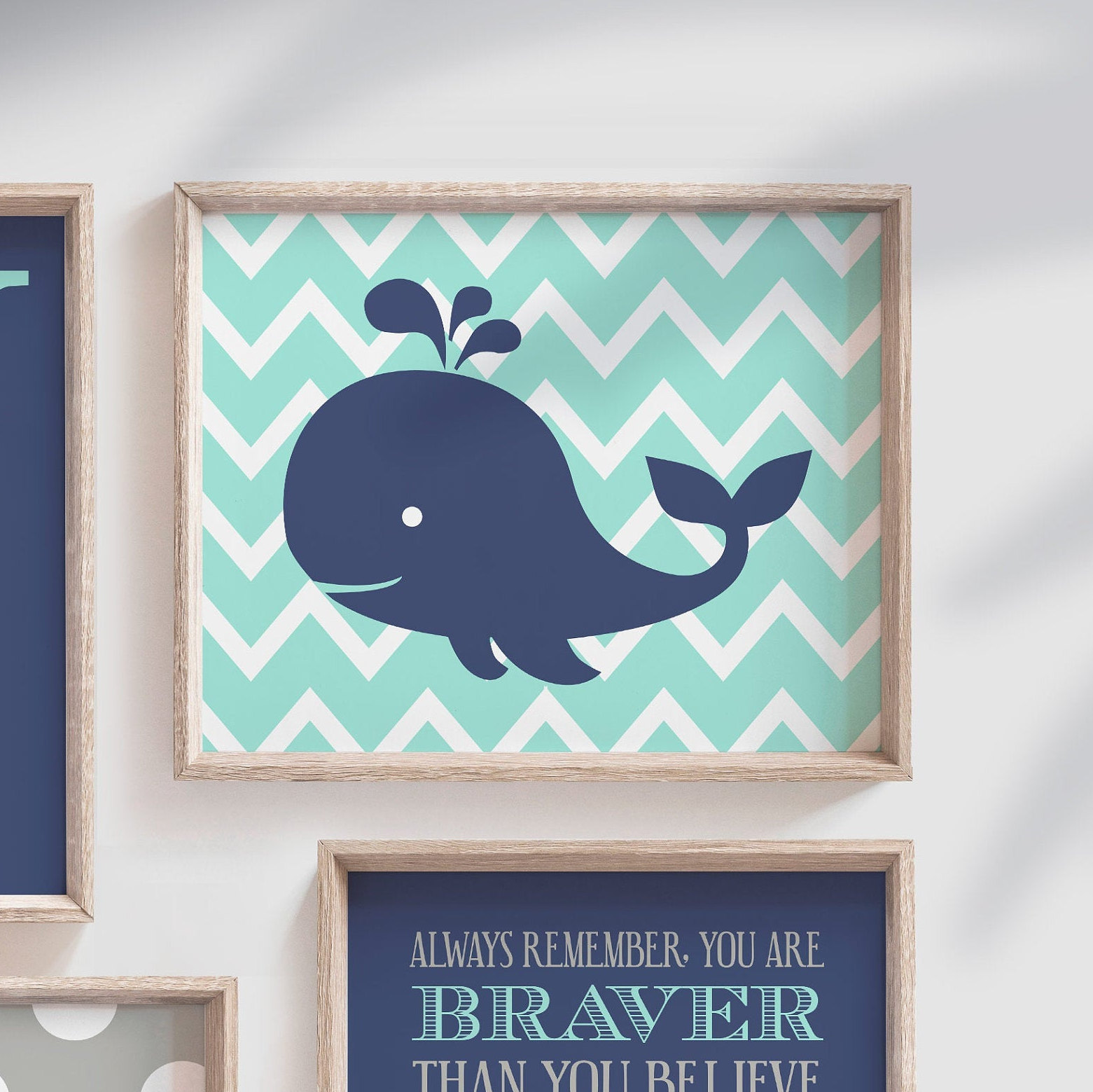 Personalized baby boy nautical nursery wall art, nautical