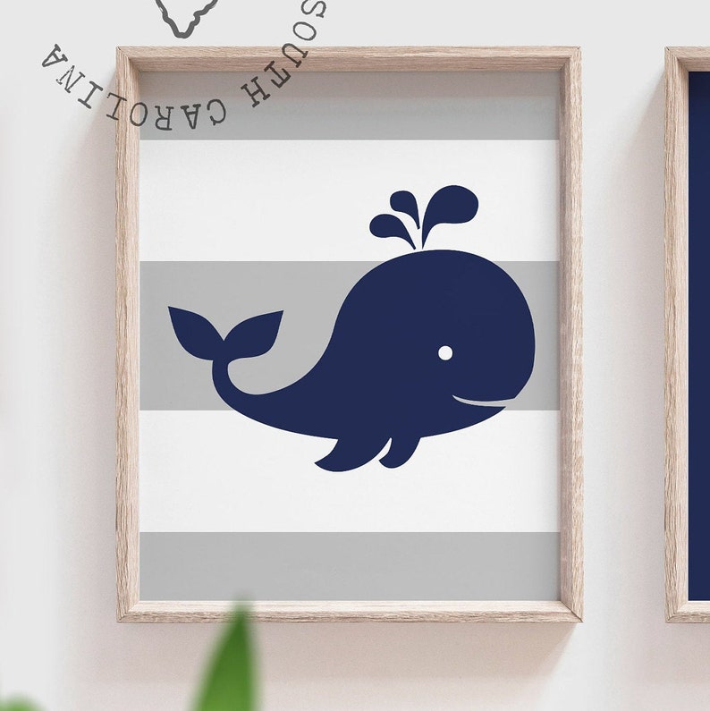 Whale Nursery Whale Nursery Art Whale Nursery Decor Boys Etsy