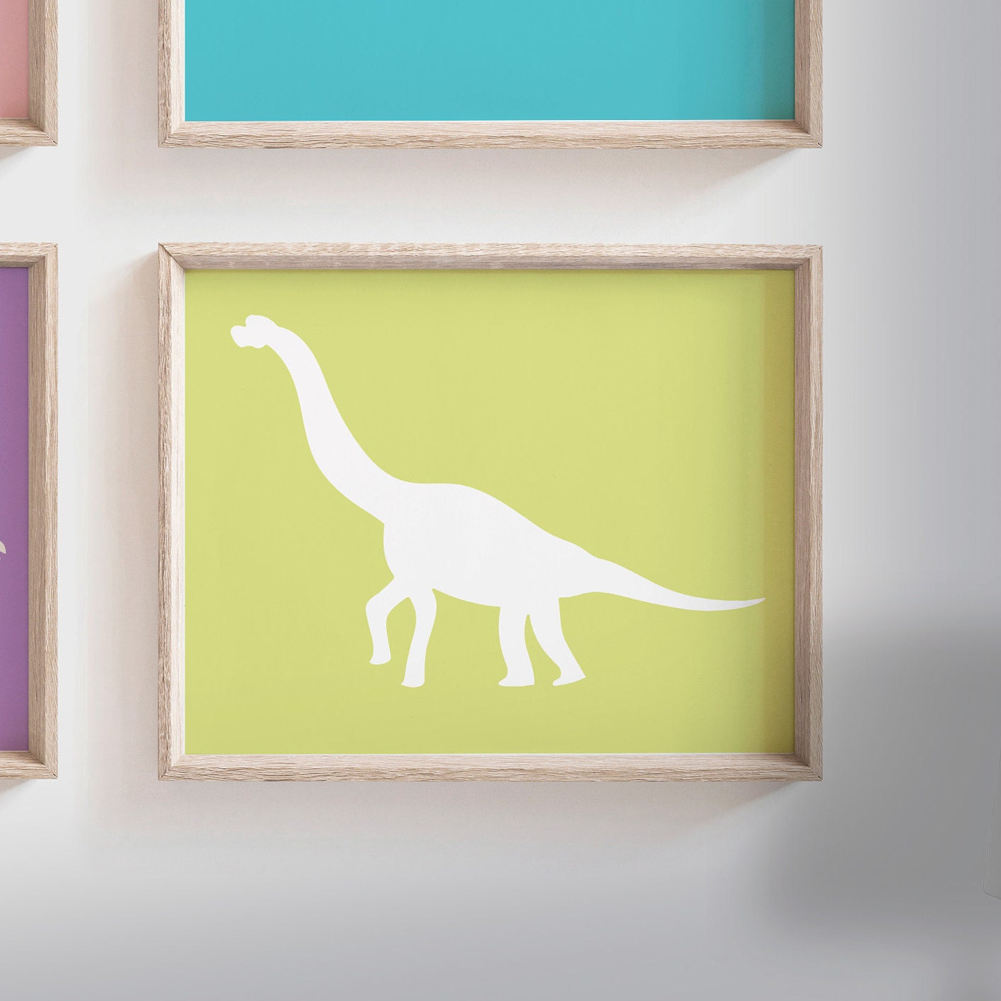Baby girl dinosaur wall art, girls dinosaur nursery, wall