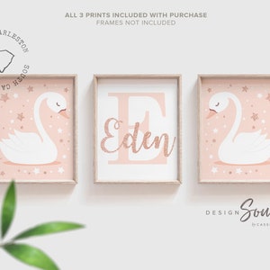 Decor De Pepiniere De Cygne Art De Mur De Pepiniere De Cygne Etsy