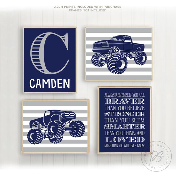 Big Boy Bedroom Trucks Boys Truck Theme Monster Truck Theme Etsy