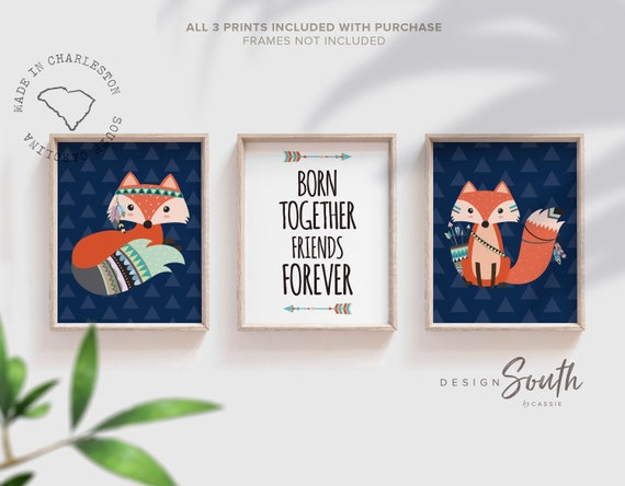Twin Boy Nursery Decor Twin Boys Wall Art Gift For Twin Boys Etsy