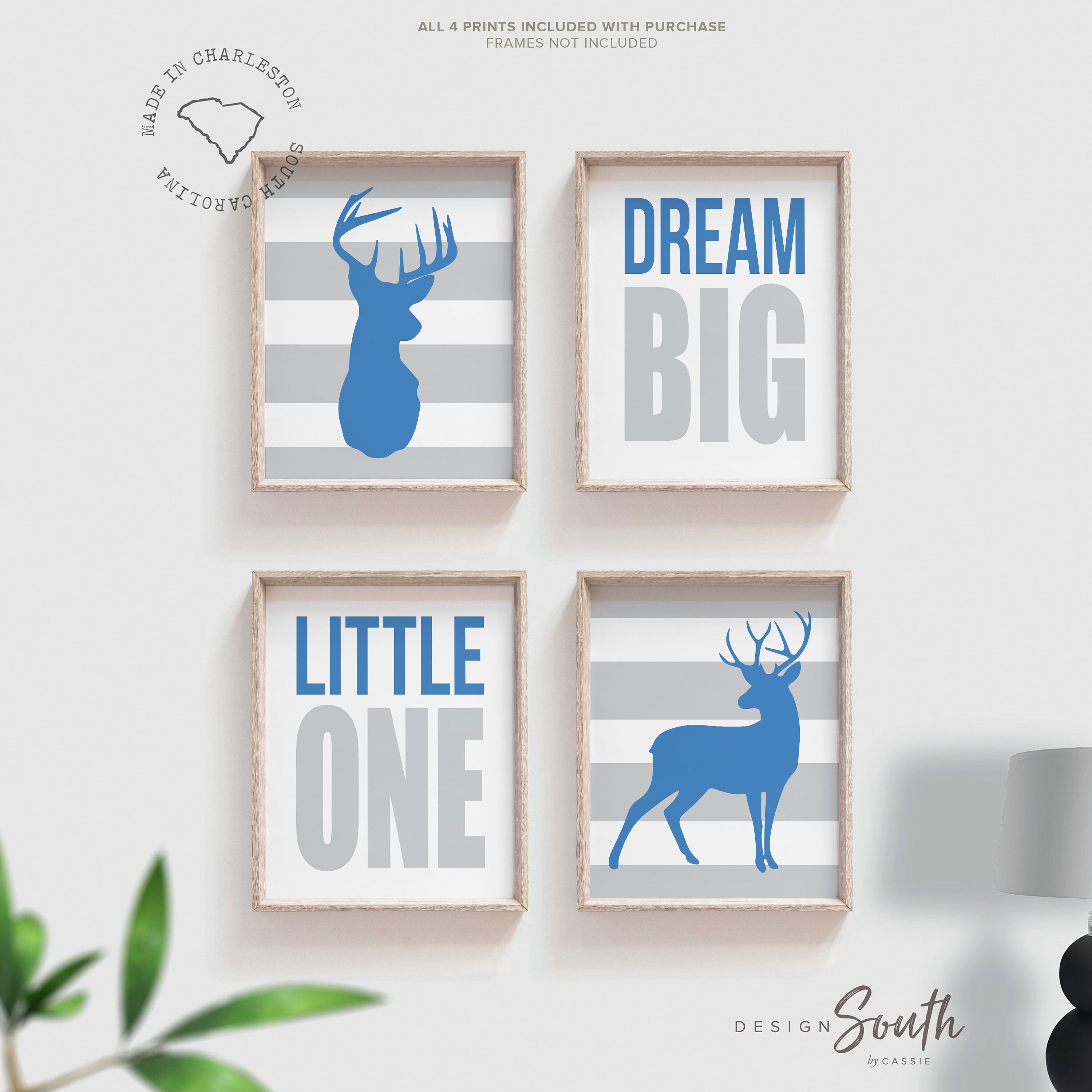 Nursery Deer Print Dream Big Little One Buck Deer Wall Decor Deer Art Nursery Art For Hunter Deer Room Blue And Gray Deer Little Buck
