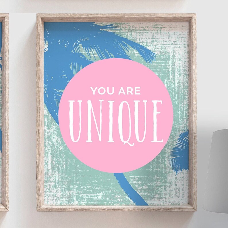 Little girl room decor pink blue room decor toddler girl room decor girl room wall pink blue summer vintage surf style printable art set