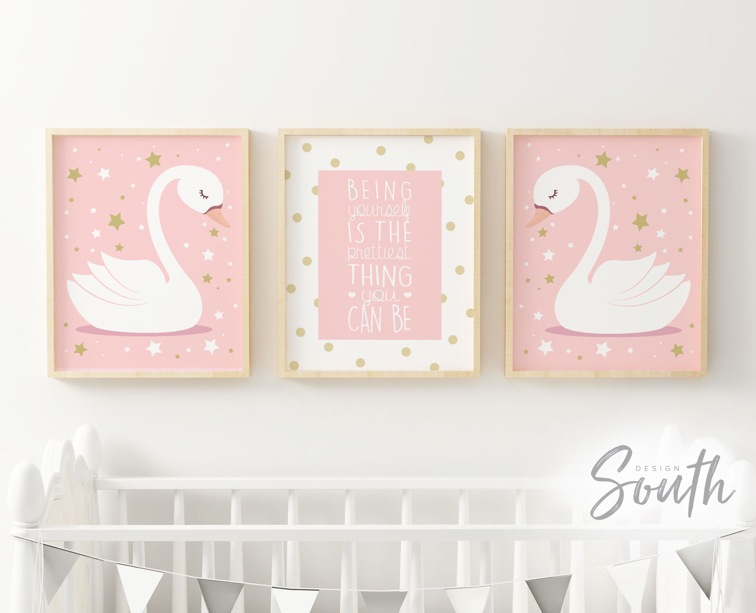 Pink Gold Nursery Blush Nursery Wall Art Pink Nursery Etsy