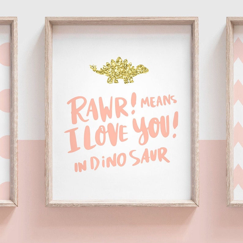 Baby girl dinosaur nursery baby shower girl dinosaurs blush Etsy
