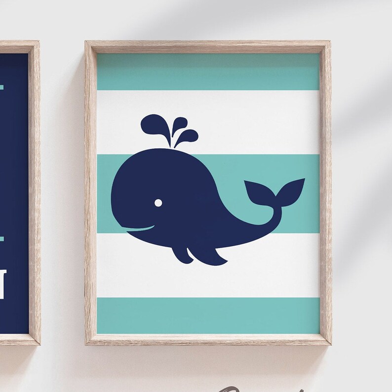 Whale Nursery Whale Nursery Art Whale Nursery Decor Boys Etsy