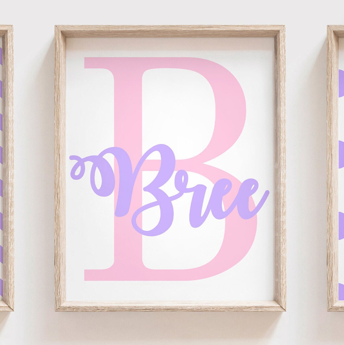 Pink and purple nursery baby girl wall art nursery art pink Etsy
