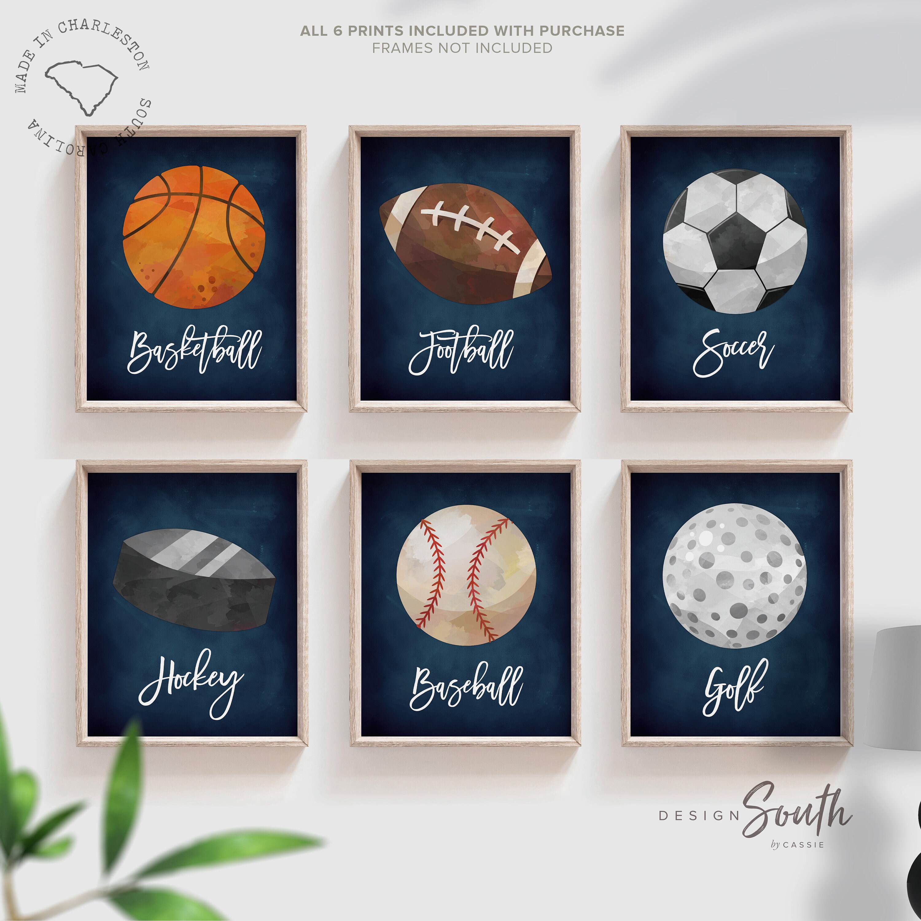 Sports home decor, sports posters boys room, sports wall art, athlete